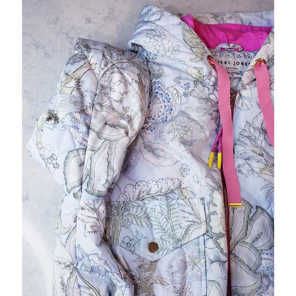 NIKKI JONES Montreal Floral Quilted Hooded Jacket Fully Lined Women's Size Small - Picture 7 of 16